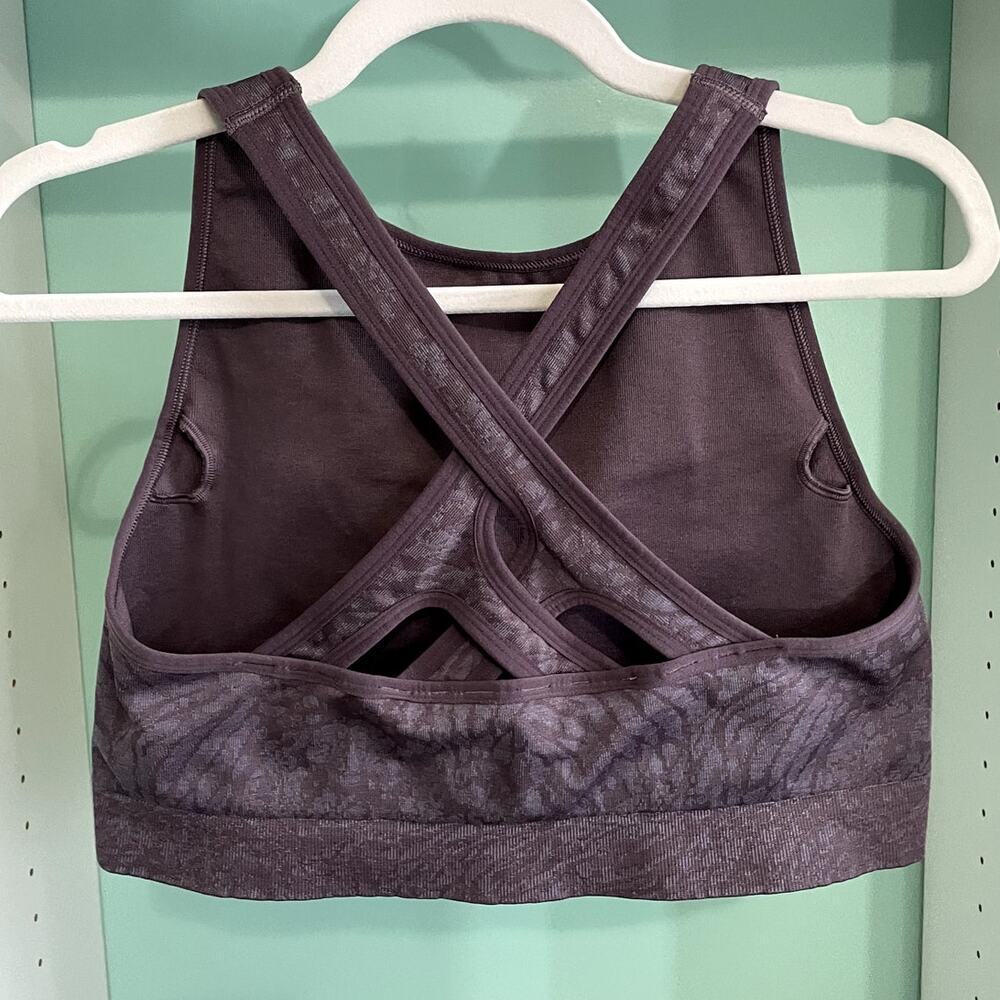 Gymshark Dark Purple Patterned Sports Bra - Picture 2 of 3